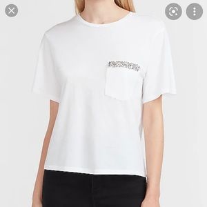 NWT Express Embellished Pocket Tee